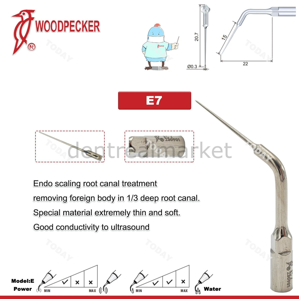 Woodpecker Scaler Irrigation Tip E7 – Compatible with EMS, Mectron, Woodpecker, and W&H