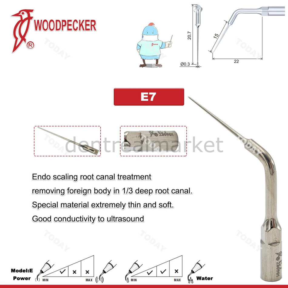 Woodpecker Scaler Irrigation Tip E7 – Compatible with EMS, Mectron, Woodpecker, and W&H
