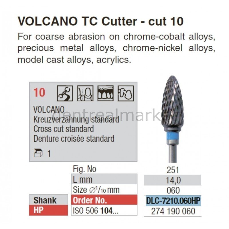 Edenta 7260 Tungsten Carbide Hard Bur