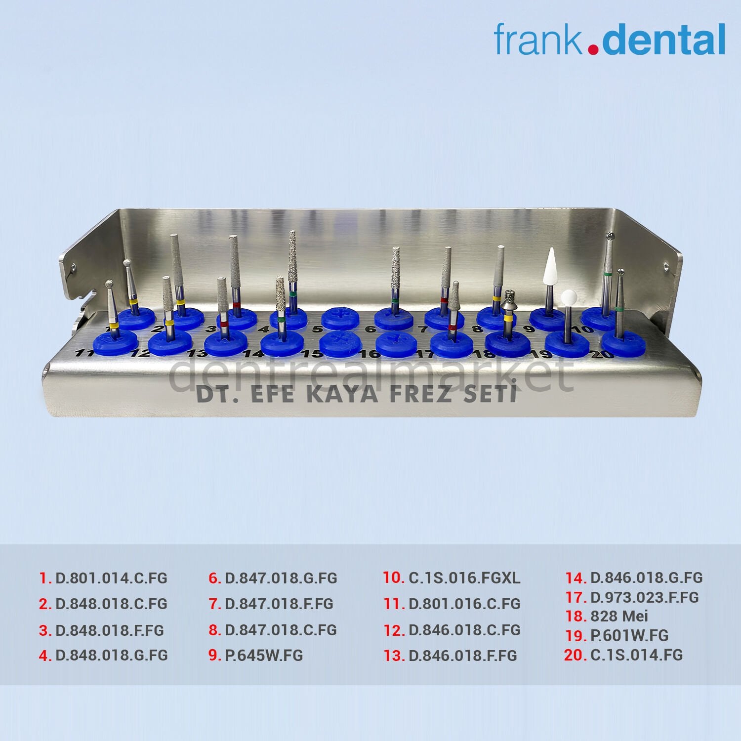 Frank Dental Dt. Efe Kaya Onlay-Overlay Bur Set