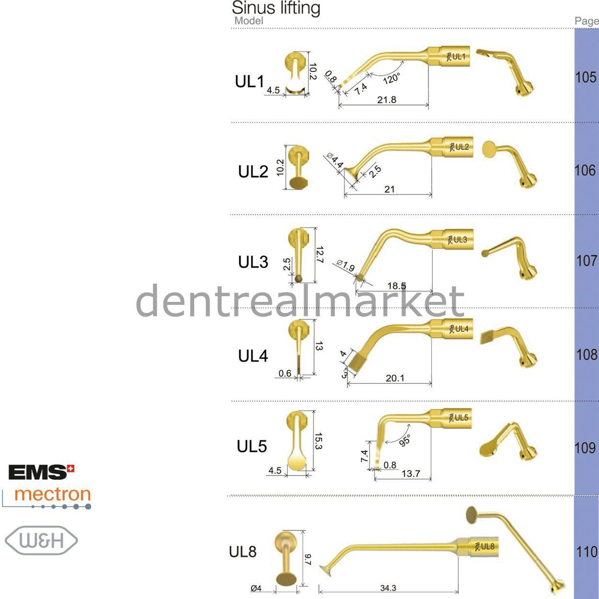 Woodpecker Ultrasurgery Sinus Lifting Tip UL3 — Woodpecker / Mectron / EMS