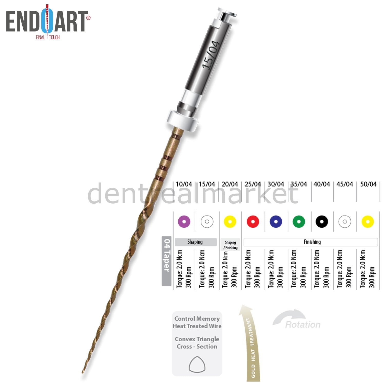 EndoArt Smart Gold Rotary File 04 Taper