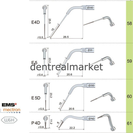 Woodpecker E14 Endodontic Scaler Tip - EMS, Mectron, Woodpecker, W&H Compatible