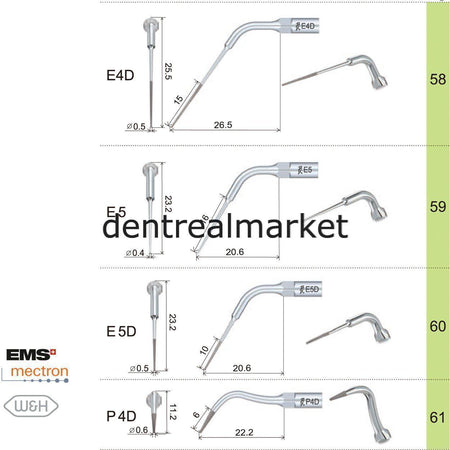 Woodpecker Scaler Endodontic Tip E4D – Compatible with EMS, Mectron, Woodpecker, and W&H