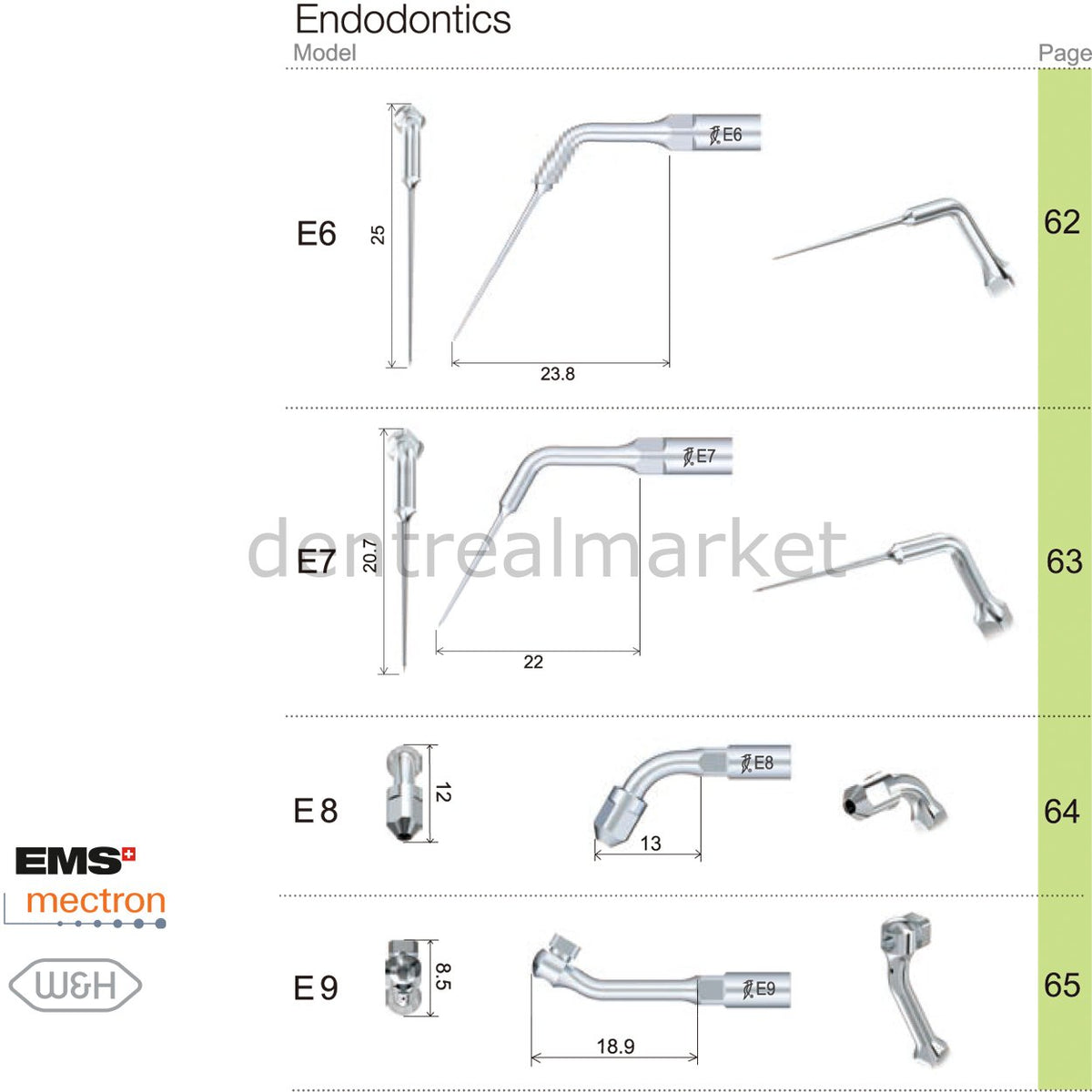 Woodpecker Endodontic Scaler Tip E1 – EMS, Mectron, Woodpecker, W&H Compatible