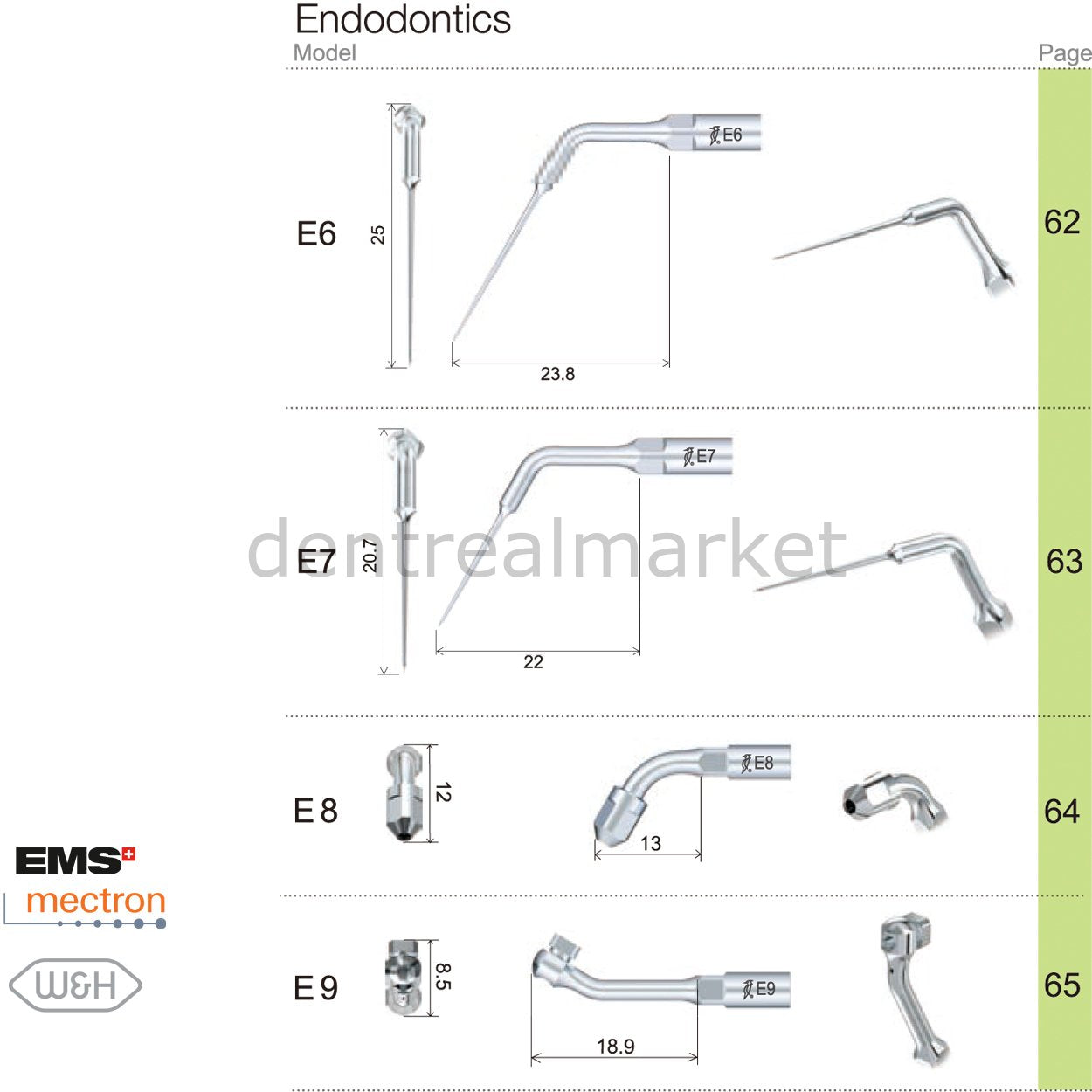 Woodpecker Endodontic Scaler Tip E1 – EMS, Mectron, Woodpecker, W&H Compatible