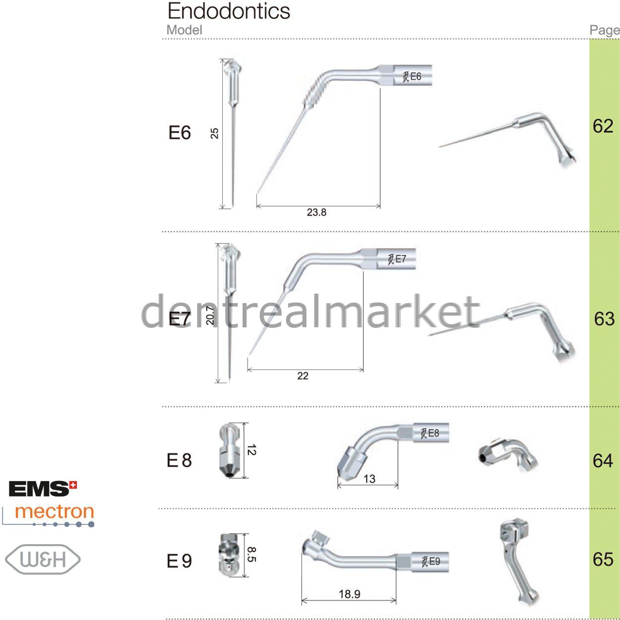 Woodpecker E10 Endodontic Scaler Tip - EMS, Mectron, Woodpecker, W&H Compatible