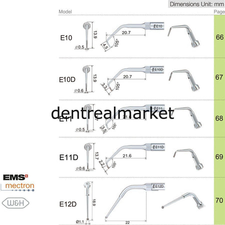 Woodpecker Scaler Endodontic Tip E5D – Compatible with EMS, Mectron, Woodpecker, and W&H