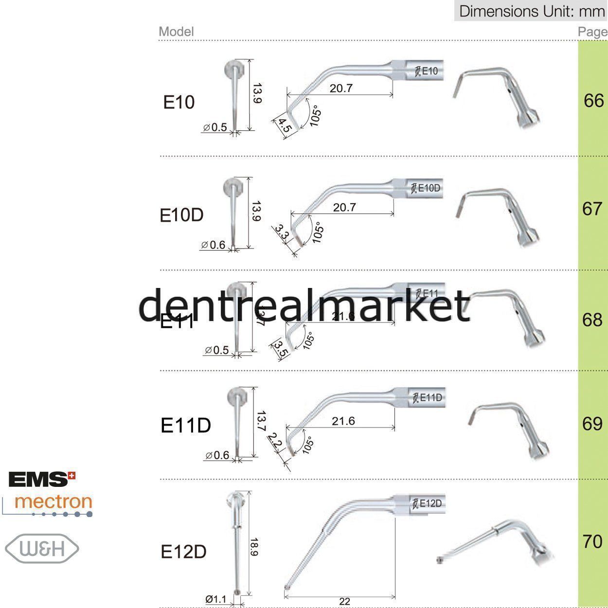 Woodpecker Scaler Endodontic Tip E5 – Compatible with EMS, Mectron, Woodpecker, and W&H