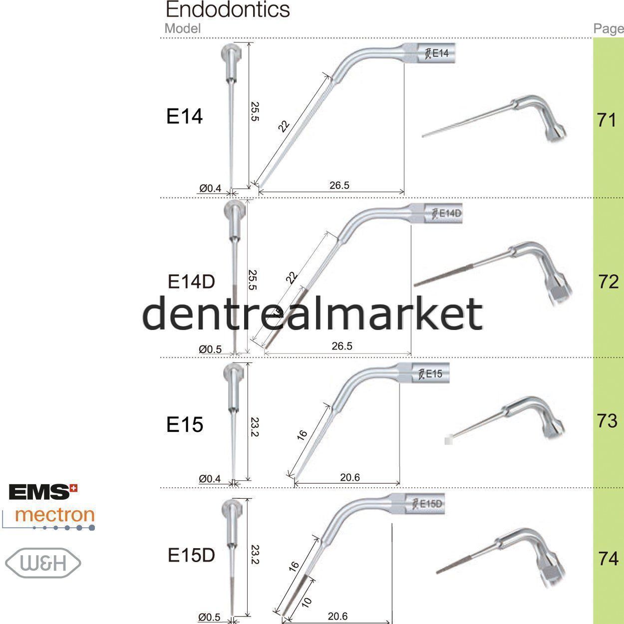 Woodpecker Scaler Endodontic Tip E4 – Compatible with EMS, Mectron, Woodpecker, and W&H