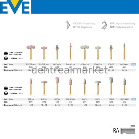 Eve Diacomp Plus Composite Polish Refill Contra-Angle Medium DCP1m