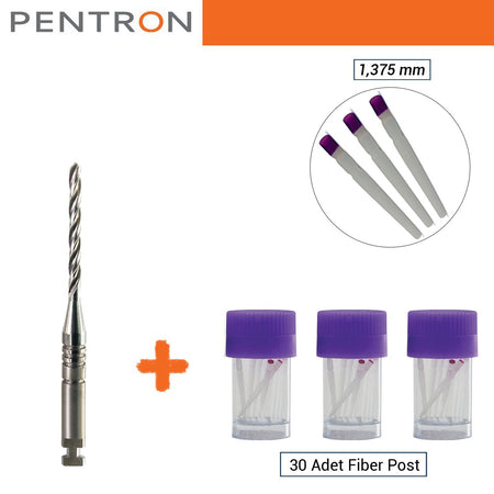 Pentron - FibreKleer 4X Tapared Radiopaque Fiber Post Big One Kit - Purple
