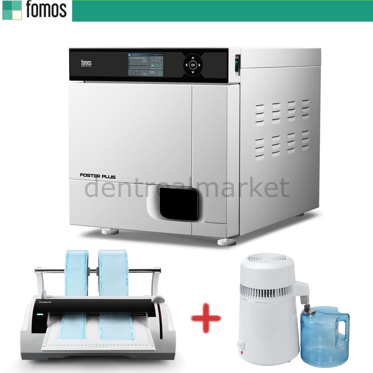 Fomos Foster Plus 22 L Class B Autoclave - Distilled Water and Sealing Included