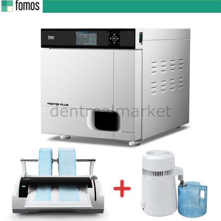 Fomos Foster Plus 22 L Class B Autoclave - Distilled Water and Sealing Included