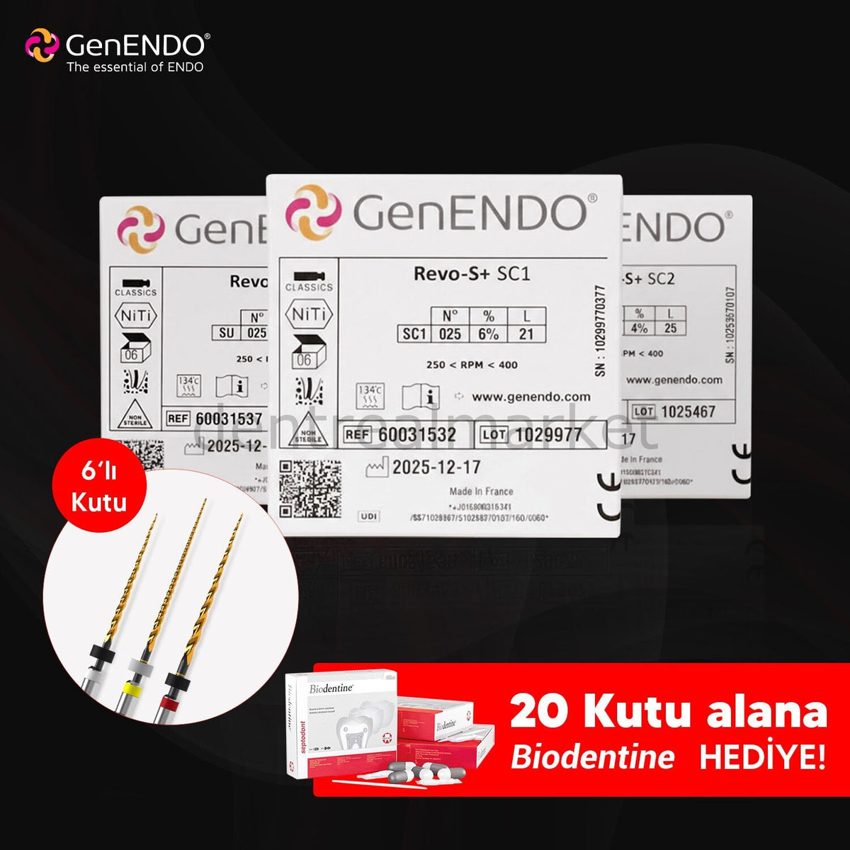 Septodont GenENDO Revo-S+ 6-File 25 mm + Biodentine Campaign