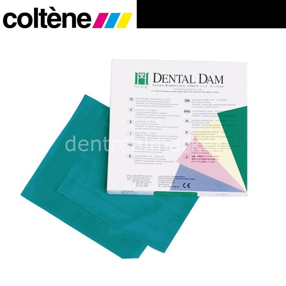 Coltene Hygenic Dental Dam Green Latex Sheets