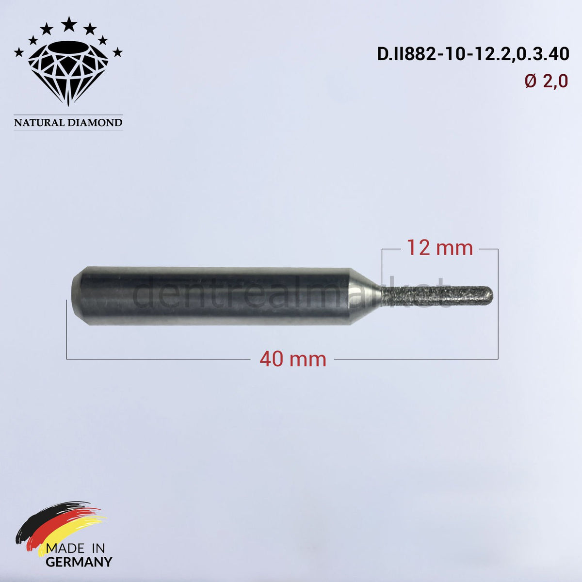 Frank Dental Imes-icore Wieland Diamond CAD/CAM Drill 2.0 mm