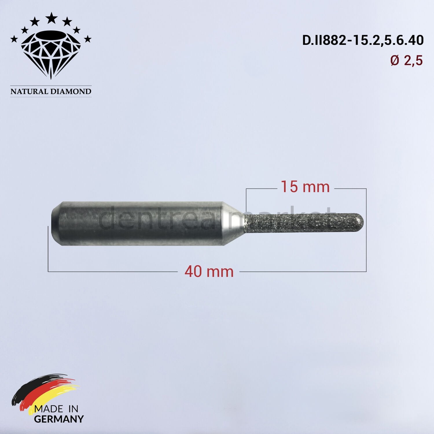 Frank Dental imes-icore Wieland Diamond CAD/CAM Bur 2.5 mm