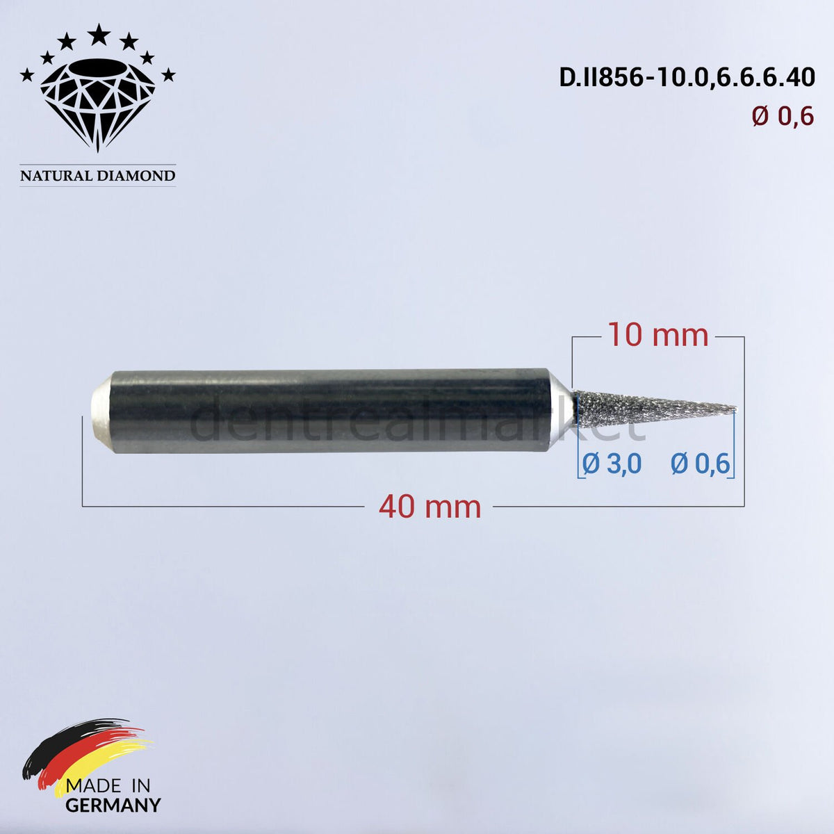 Frank Dental Imes-icore Wieland Diamond CAD/CAM Drill 0.6 mm