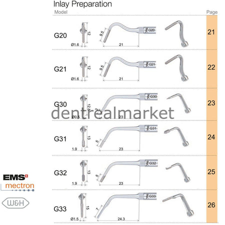Woodpecker Inlay Preparation Tip G30 - EMS, Mectron, Woodpecker, W&H Compatible