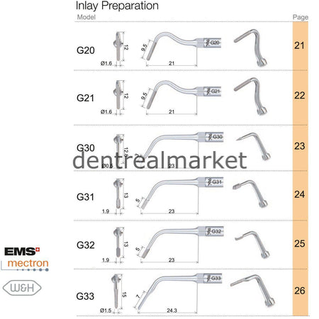 Woodpecker Scaler Inlay Preparation Tip G33 – Compatible with EMS, Mectron, Woodpecker, and W&H