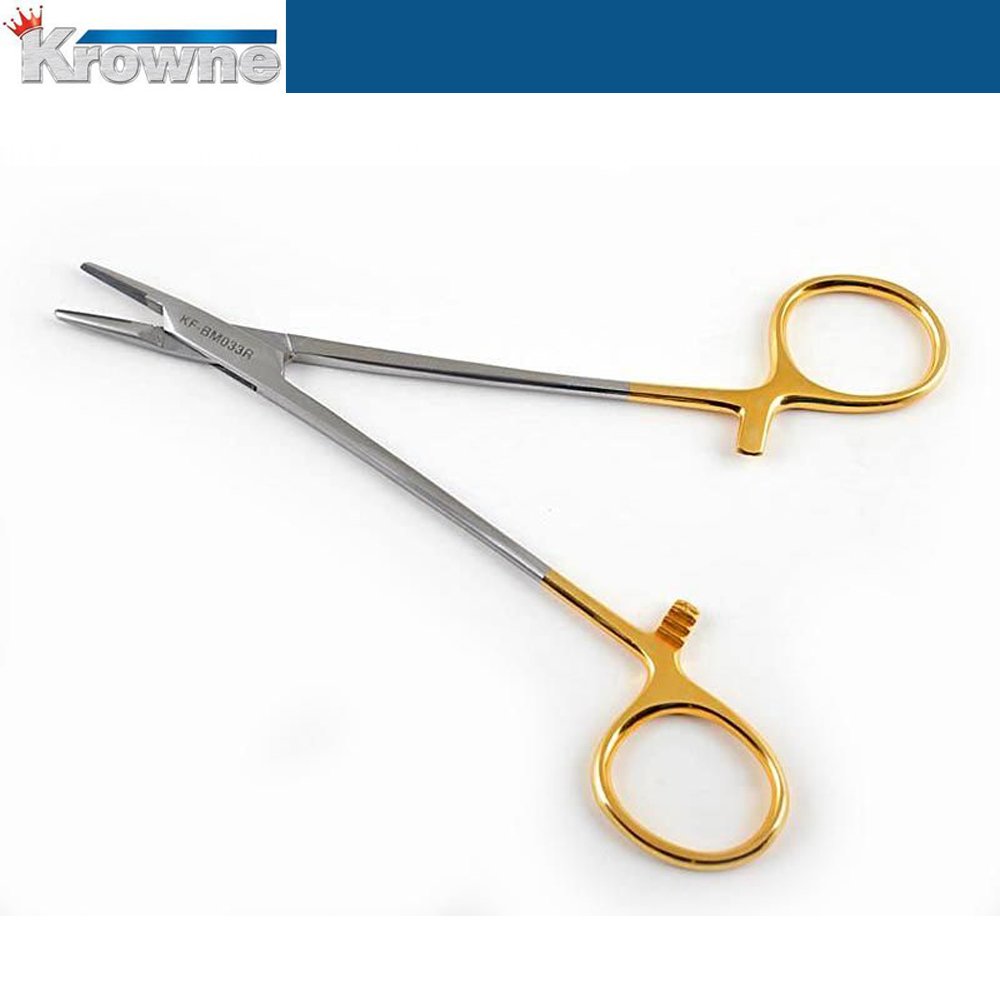 Krowne De Bakey Hemostatic Needle Holder 16.5 cm TC