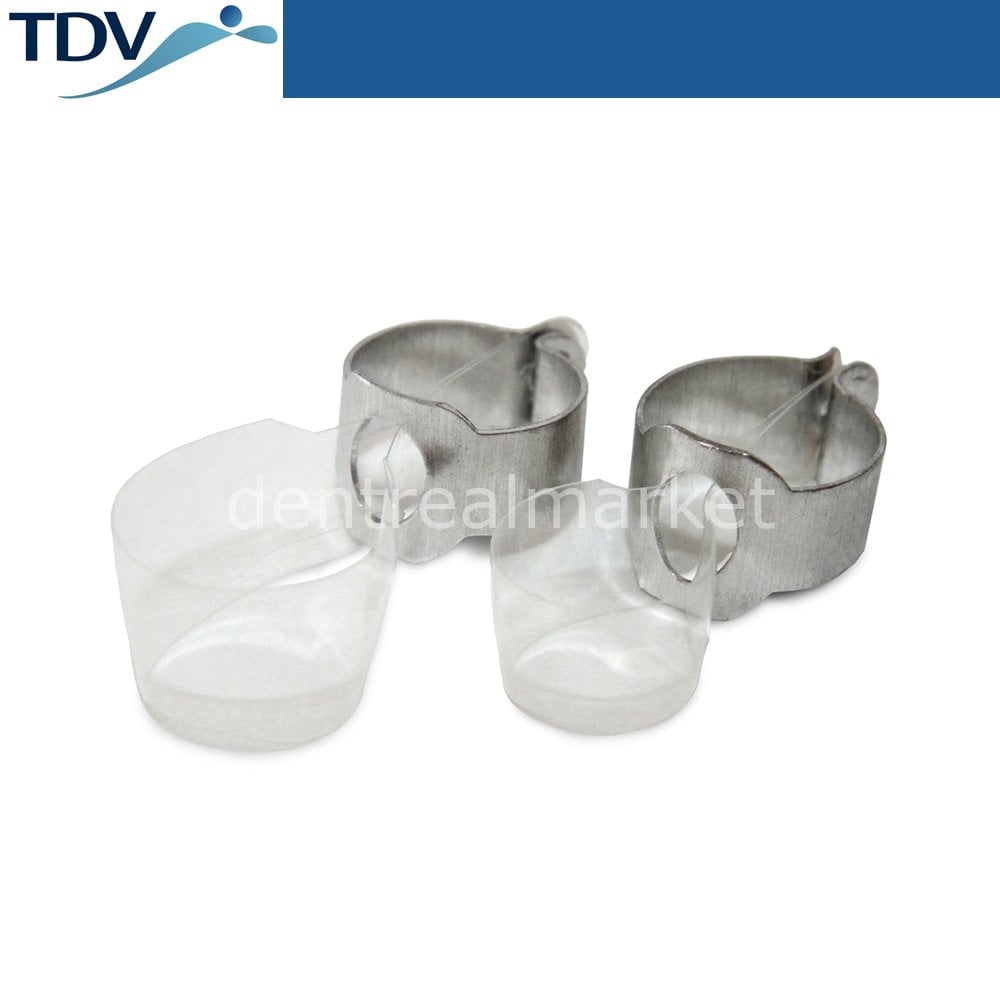 TDV Dental Contoured Transparent Matrix Band with Transparent Clip - Pack of 20