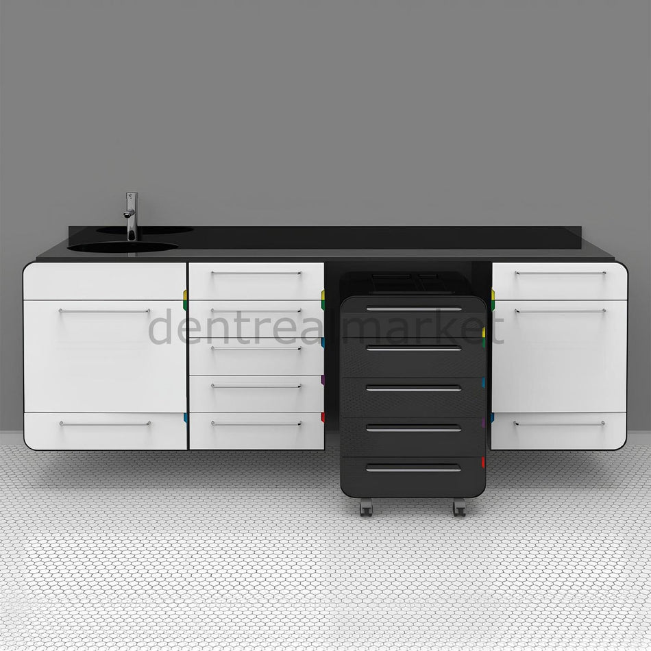 Grup Dental Wall-Mount Mobile Cabinet Clinic Workbench - Glass Top KV01