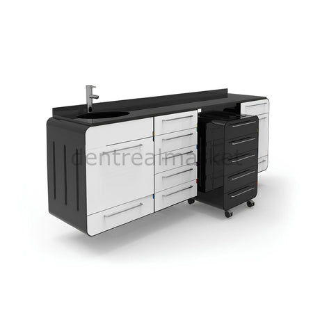 Grup Dental Wall-Mount Mobile Cabinet Clinic Workbench - Glass Top KV01