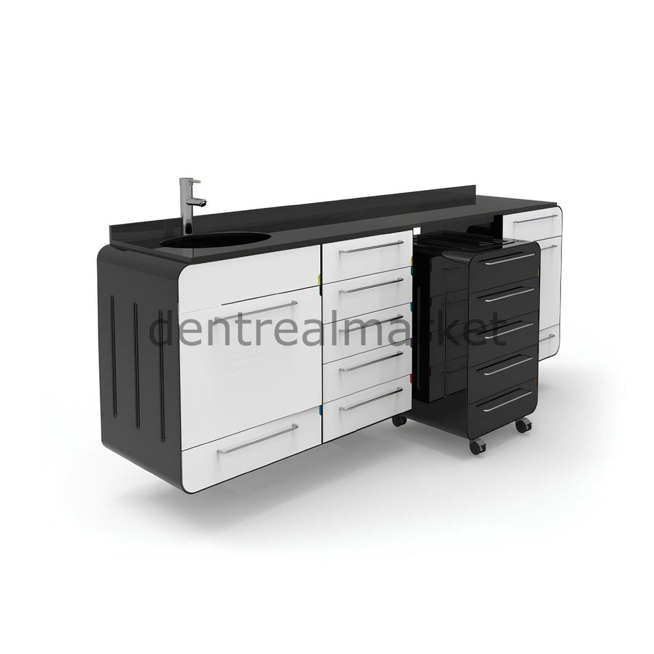 Grup Dental Wall-Mount Mobile Cabinet Clinic Workbench - Corian Top KV01