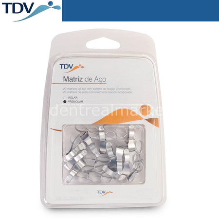 TDV Dental Contoured Metal Matrix Band with Transparent Clip - Pack of 20