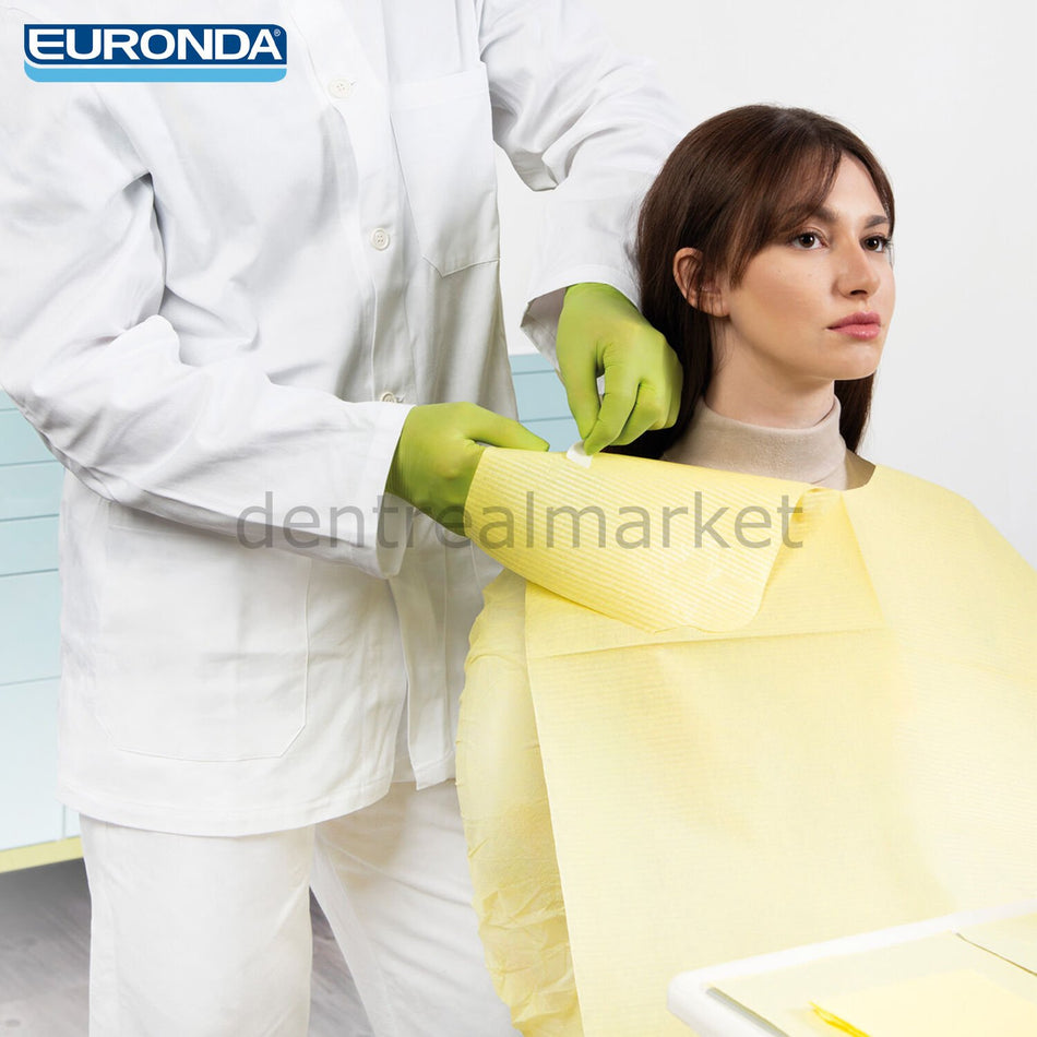 Euronda Monoart Bib Up Patient Bib - Pack of 150 Pre-Cut Adhesive