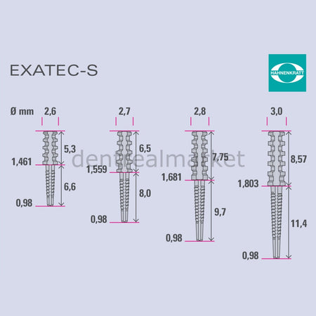 Hahnenkratt Exatec-S Titanium Post Pack of 10 Refill