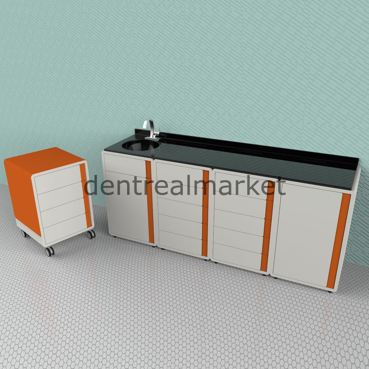 Grup Dental OPS Cabinet Clinic Bench Corian Worktop