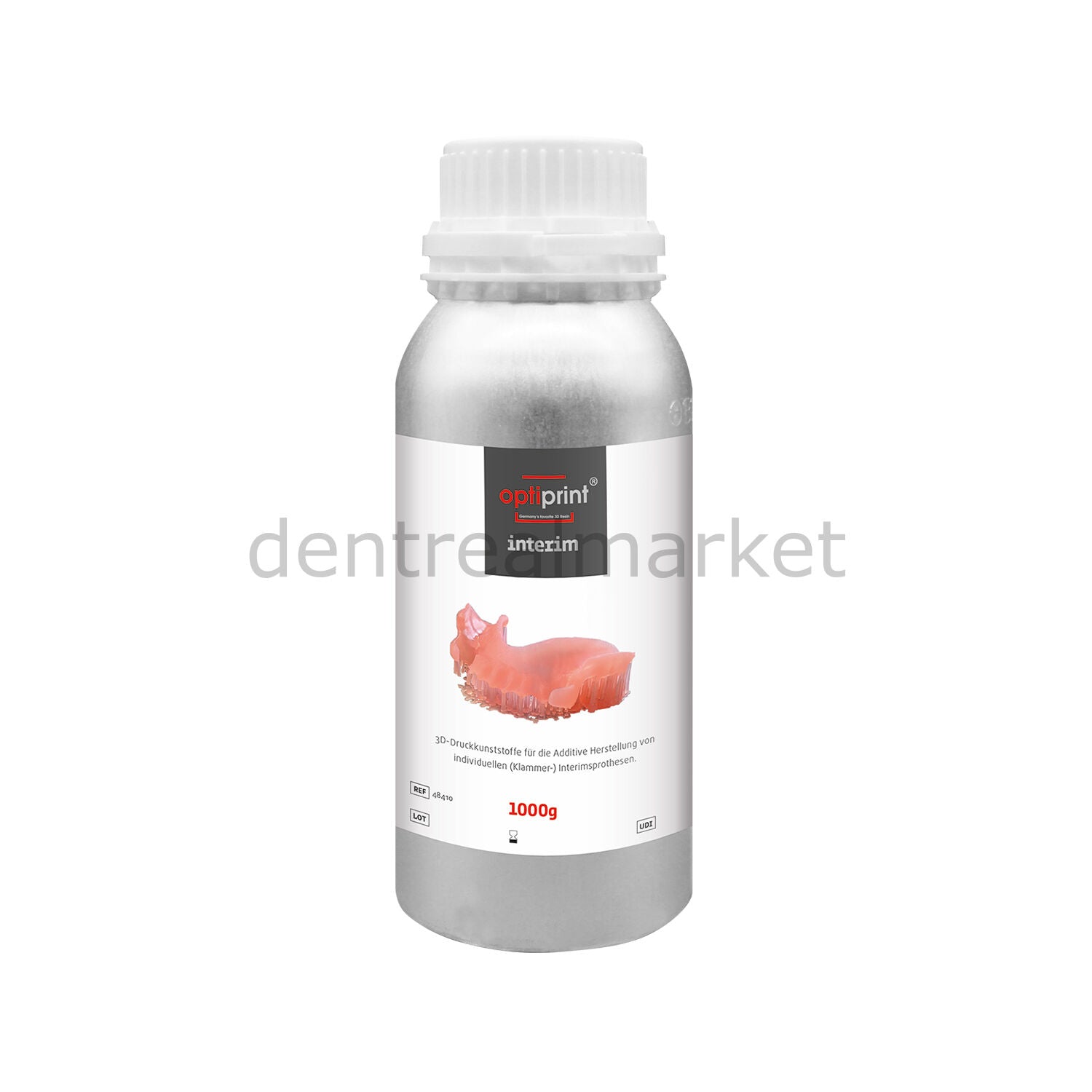 Dentona Optiprint Interim - Temporary Denture 3D Printer Resin - 1000 g - Pink