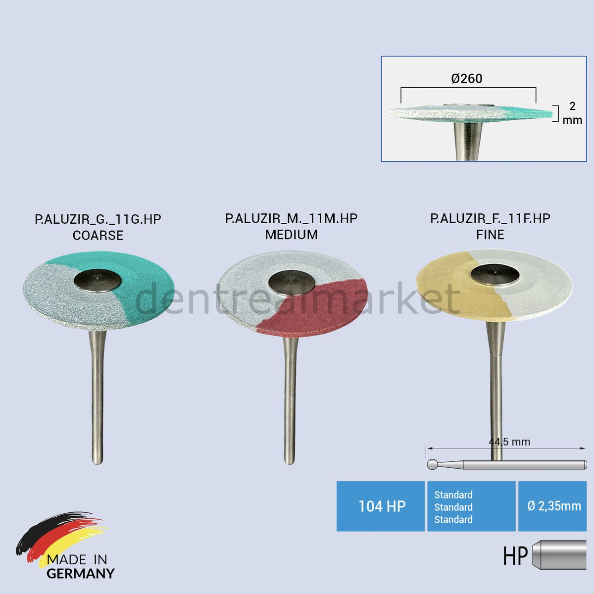 Frank Dental Aluzir Zirconia Aluminum Oxide Polishing Rubber
