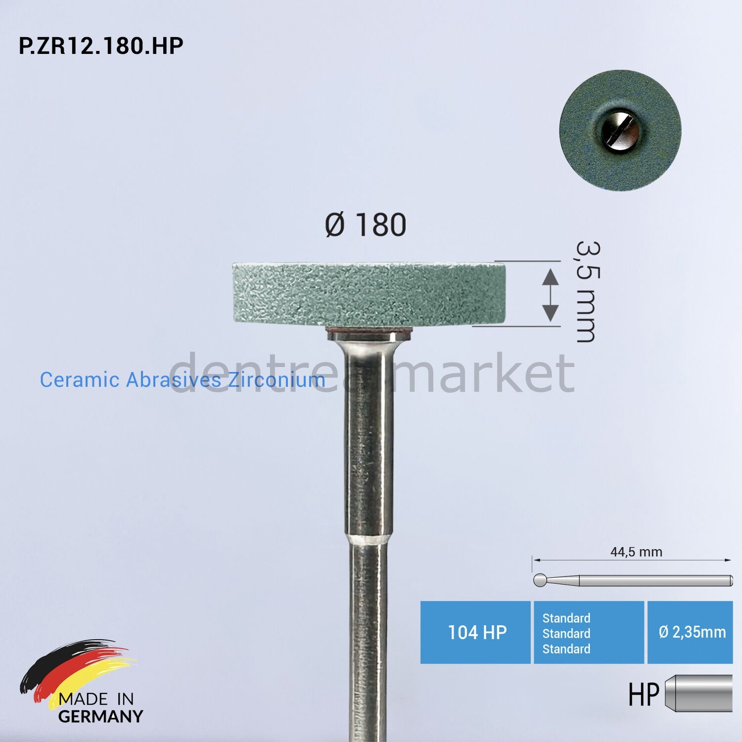 Frank Dental Zirconia & Ceramic Abrasive - P.ZR12 - Ø180 mm