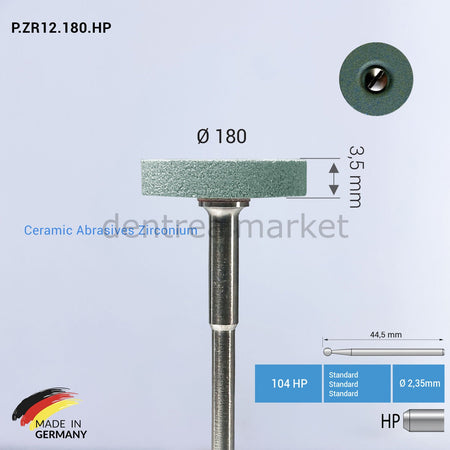 Frank Dental Zirconia & Ceramic Abrasive - P.ZR12 - Ø180 mm