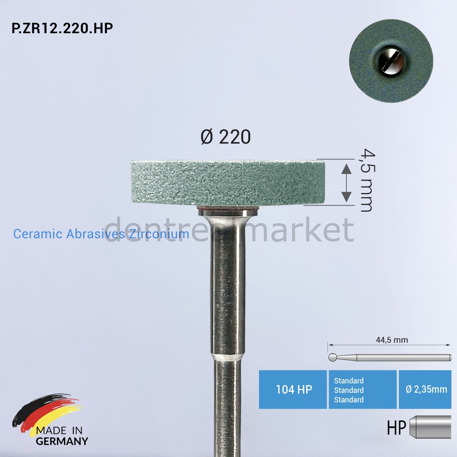 Frank Dental Zirconia & Ceramic Abrasive - P.ZR12 - Ø220 mm