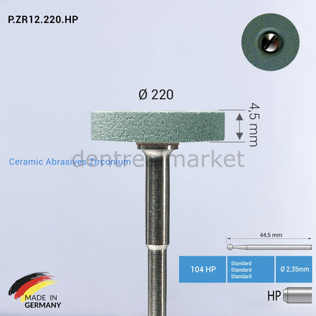Frank Dental Zirconia & Ceramic Abrasive - P.ZR12 - Ø220 mm