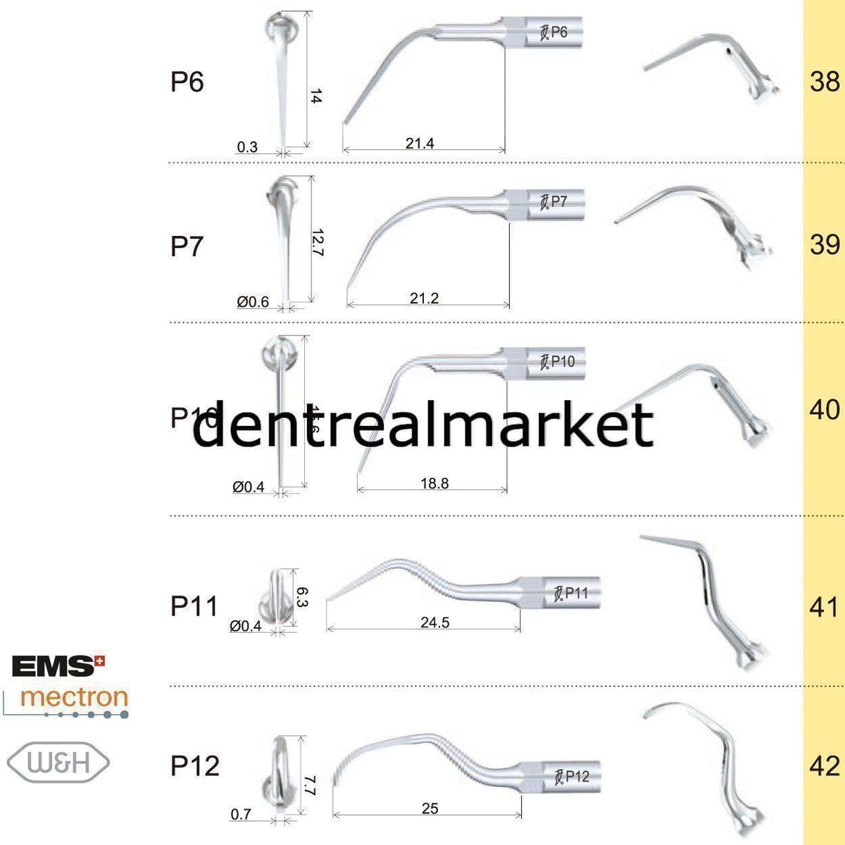 Woodpecker P4 Periodontic Scaler Tip - EMS, Mectron, Woodpecker, W&H Compatible