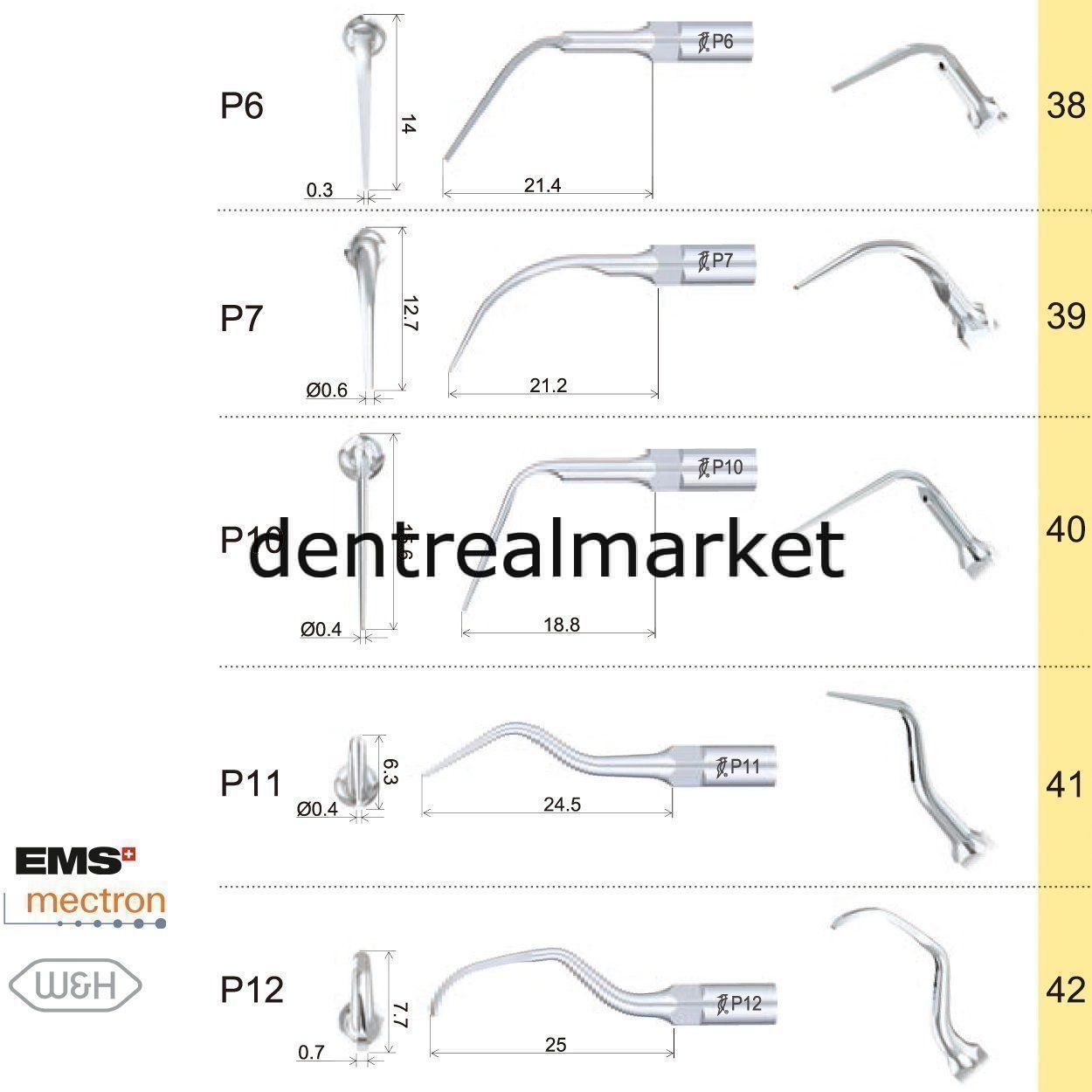 Woodpecker Periodontic Scaler Tip P2RD — EMS, Mectron, Woodpecker, W&H Compatible