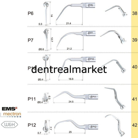 Woodpecker P6 Periodontic Scaler Tip - EMS, Mectron, Woodpecker, W&H Compatible