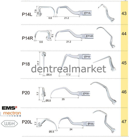 Woodpecker Scaler Periodontic Tip P14L – Compatible with EMS, Mectron, Woodpecker, and W&H