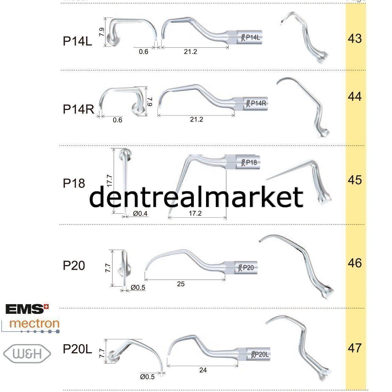 Woodpecker P6 Periodontic Scaler Tip - EMS, Mectron, Woodpecker, W&H Compatible