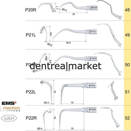 Woodpecker Periodontic Scaler Tip P2L — EMS, Mectron, Woodpecker, W&H Compatible