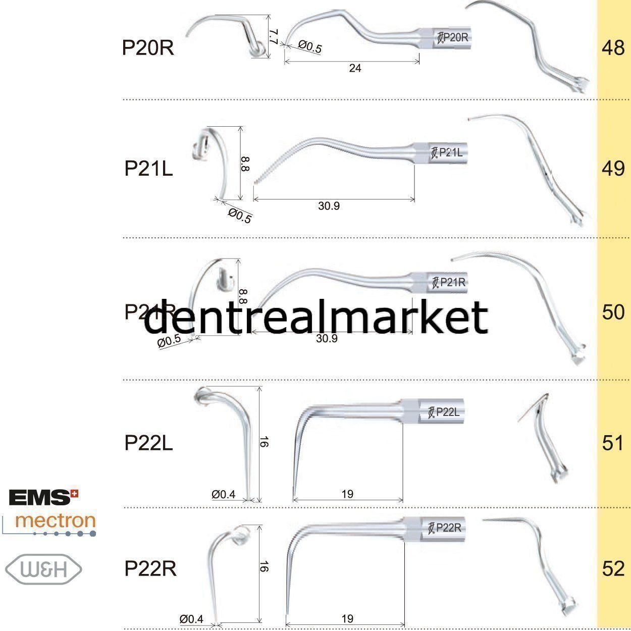 Woodpecker P7 Periodontic Scaler Tip - EMS, Mectron, Woodpecker, W&H Compatible