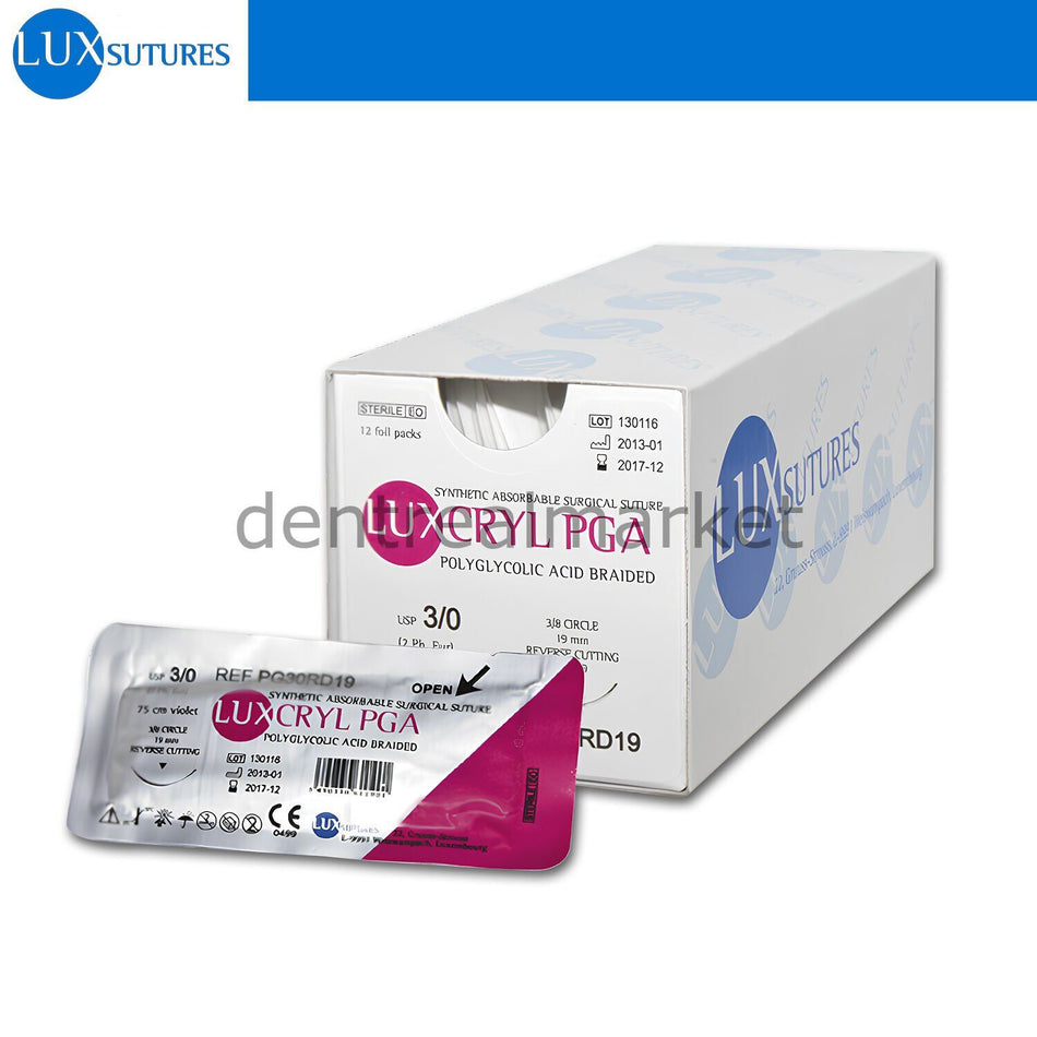 Lüx Sutures Luxcryl PGA Absorbable Surgical Suture Round Needle 5/0 17 mm EXP 05/2027