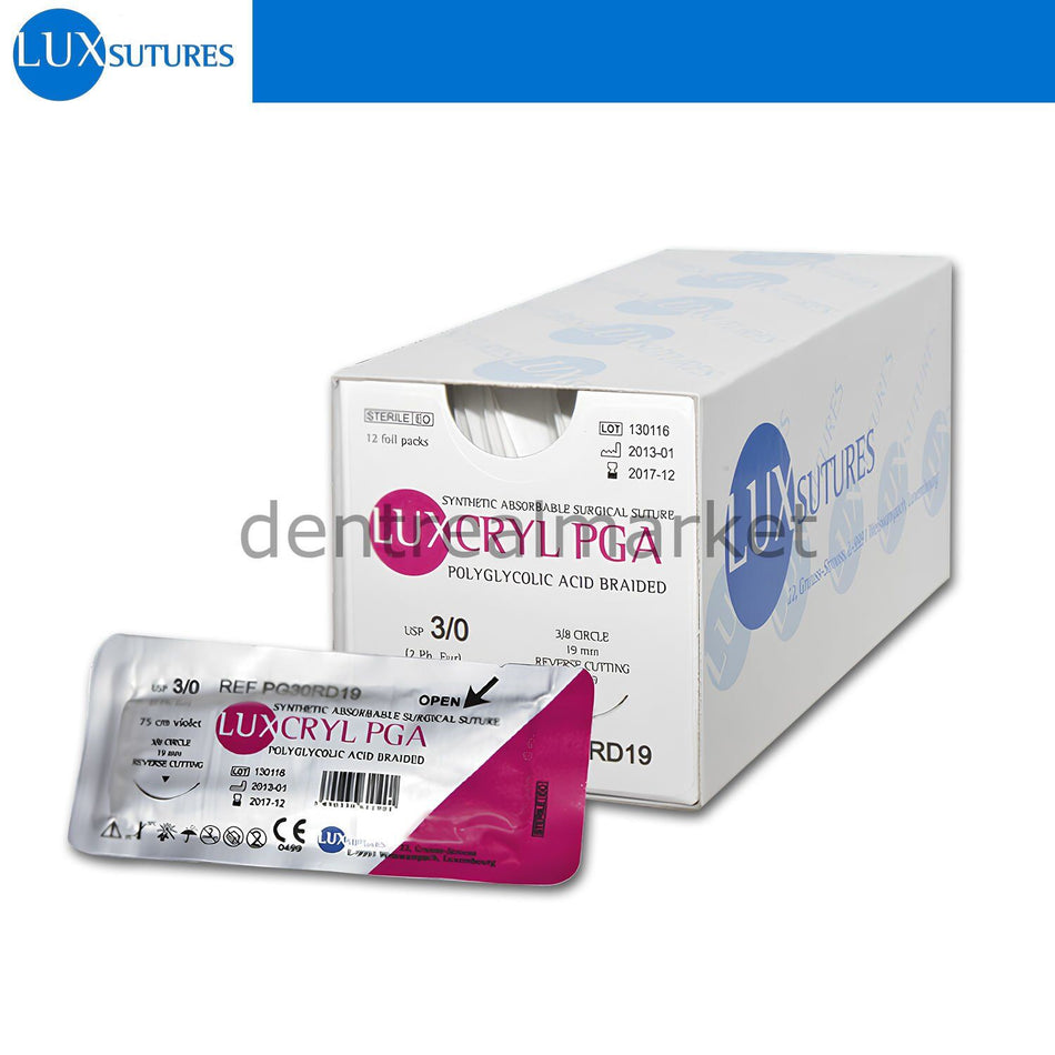 Lüx Sutures Luxcryl PGA Absorbable Surgical Suture Reverse Cutting Needle