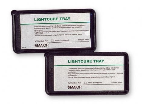 Major Light Cure Tray — Light-Curing Tray Material — Pink — Pack of 50